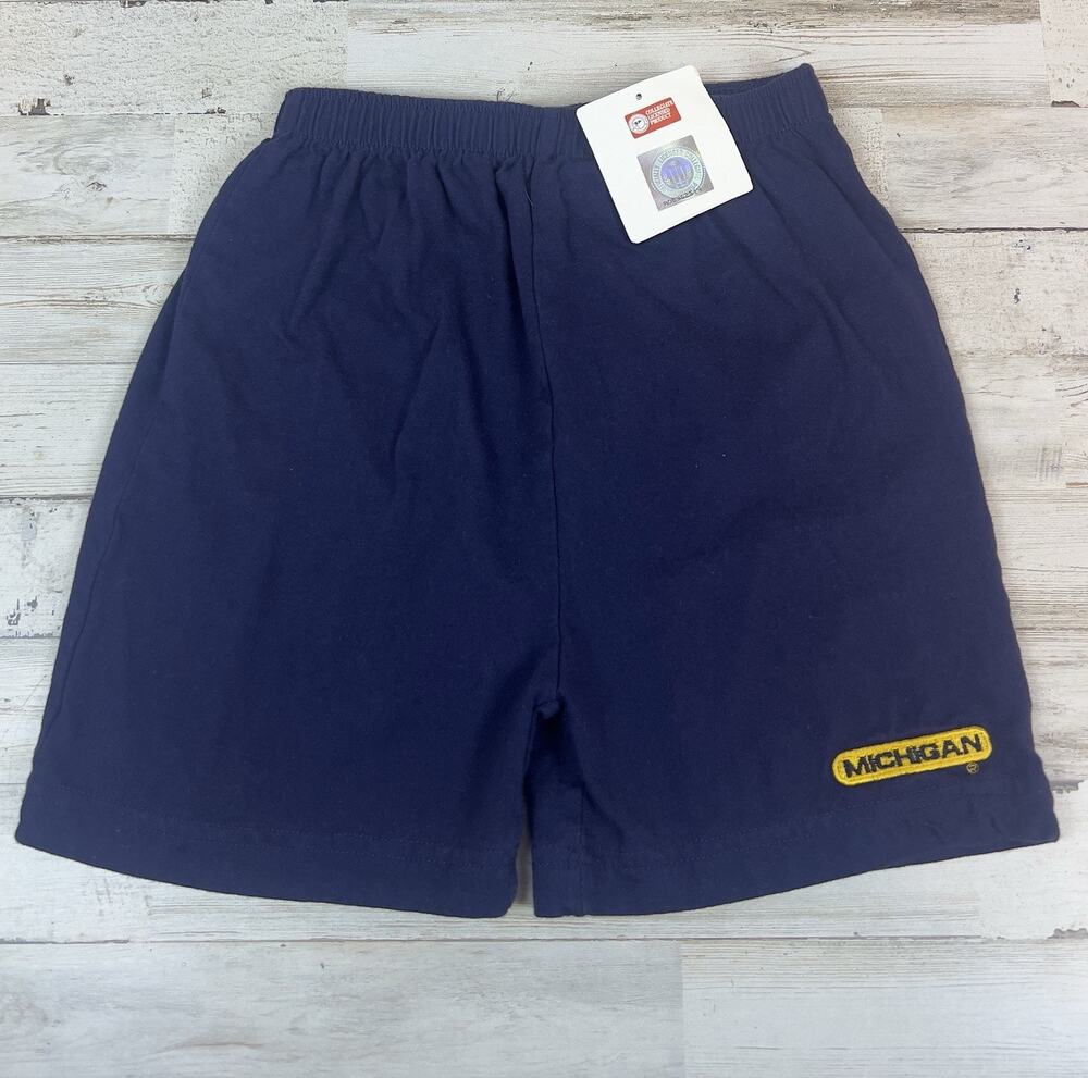 Vintage University of Michigan Boys 4T Navy Shorts NCAA Officially Licensed NOS